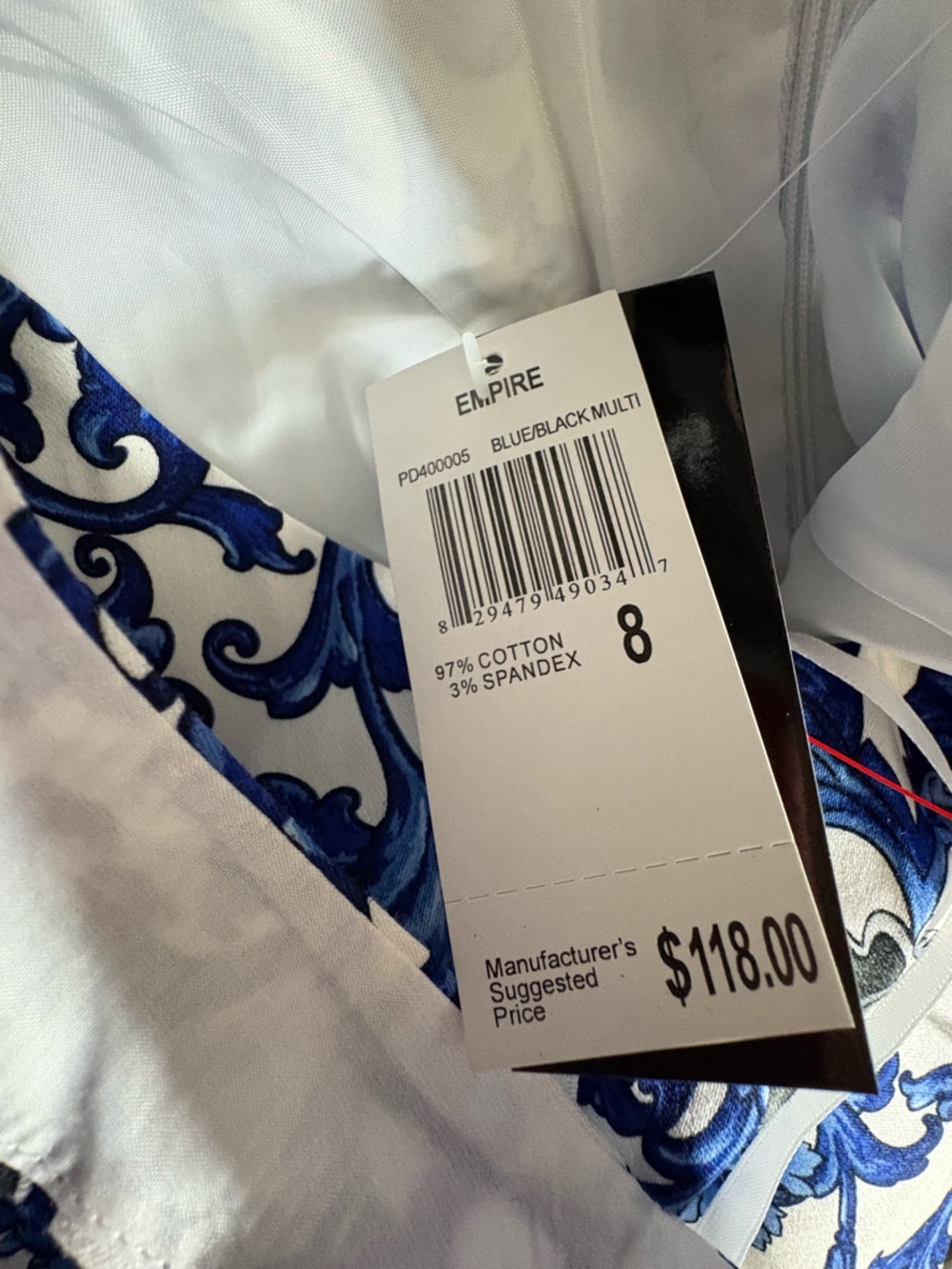 Premise Blue and White Floral Midi Sheath Dress - Picture 5 of 5